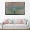 impression sunrise claude monet floating frame canvas