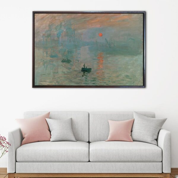 impression sunrise claude monet floating frame canvas