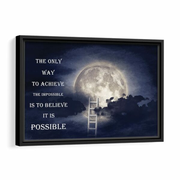 ladder to the moon framed canvas black frame