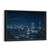 london skyline at night framed canvas black frame