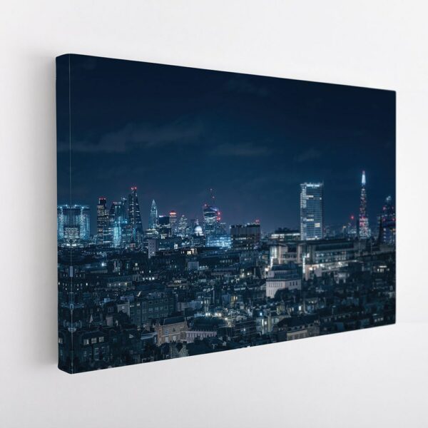 london skyline at night stretched canvas