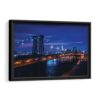 new york bridge at night framed canvas black frame