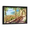 old city beach view framed canvas black frame