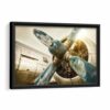 old propeller framed canvas black frame