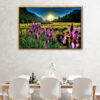 orchids field sunrise floating frame canvas