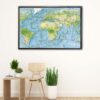 physical world map floating frame canvas