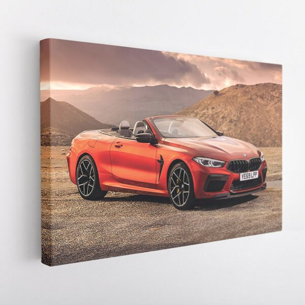 red bmw m8 stretched canvas