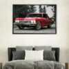 red chevy impala floating frame canvas