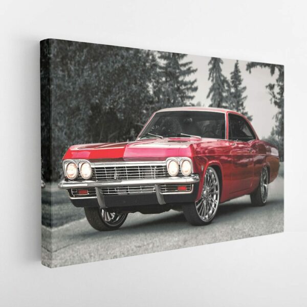 red chevy impala stretched canvas