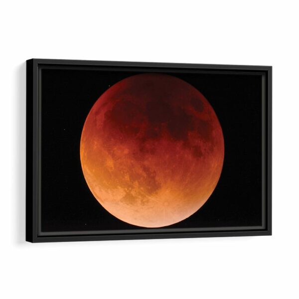 tableau lune rouge avec cadre noir