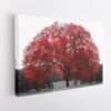 tableau sur toile imprimée arbre rouge romantique