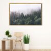 smoky forest floating frame canvas