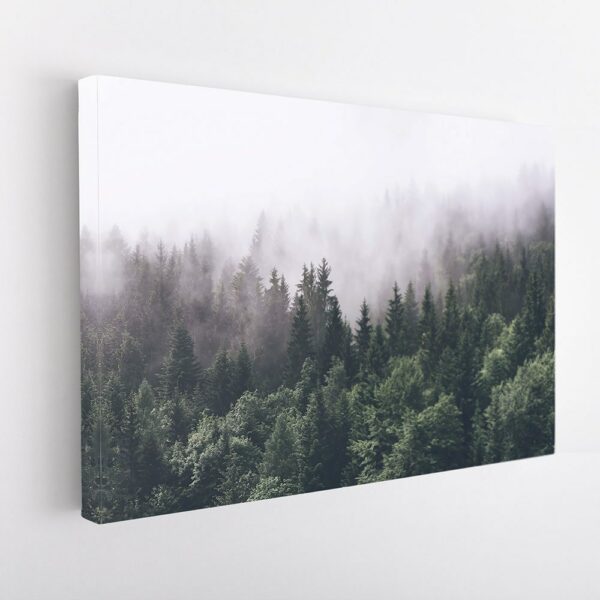 smoky forest stretched canvas