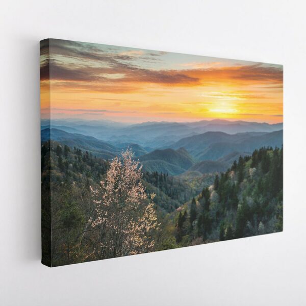 smoky mountains blue ridge stretched canvas