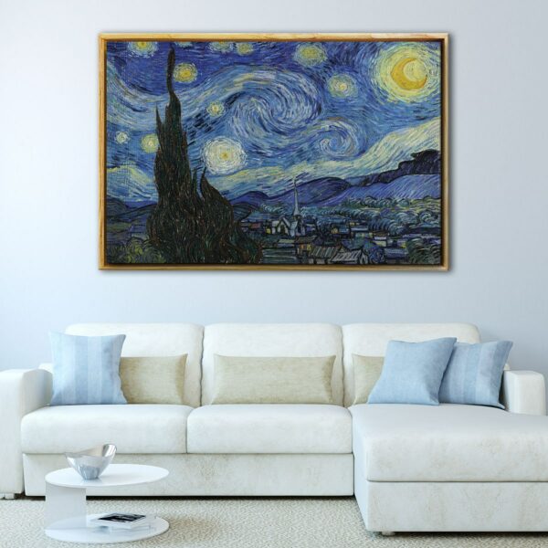 starry night van gogh floating frame canvas