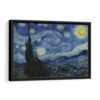 starry night van gogh framed canvas black frame