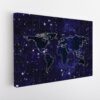 stars world map stretched canvas