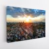 tokyo skyline at sunrise stretched canvas