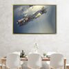 vintage airplane floating frame canvas