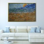 wheat sheaves field van gogh floating frame canvas