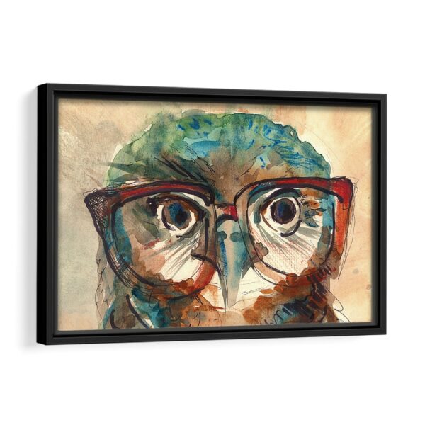wise owl framed canvas black frame