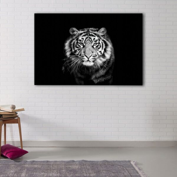 1 panels black and white tiger canvas art