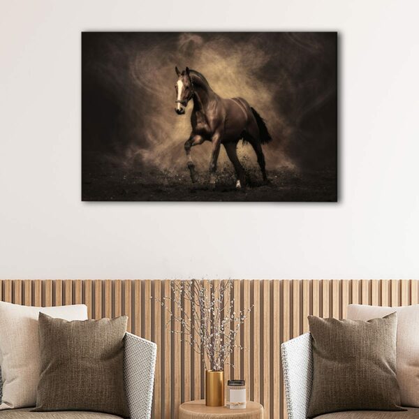 1 panels black horse canvas art