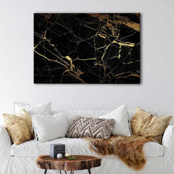 1 panels black marble canvas art