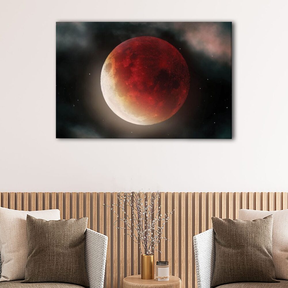 1 panels blood moon canvas art