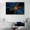 1 panels blue fractal canvas art