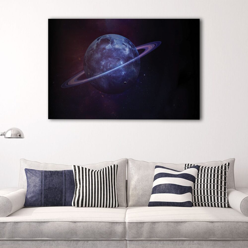 1 panels blue saturn canvas art