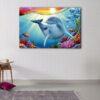 1 panels cartoon dolphin canvas art