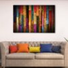 1 panels colored wood abstract canvas art