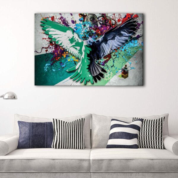 1 panels colorful eagle canvas art