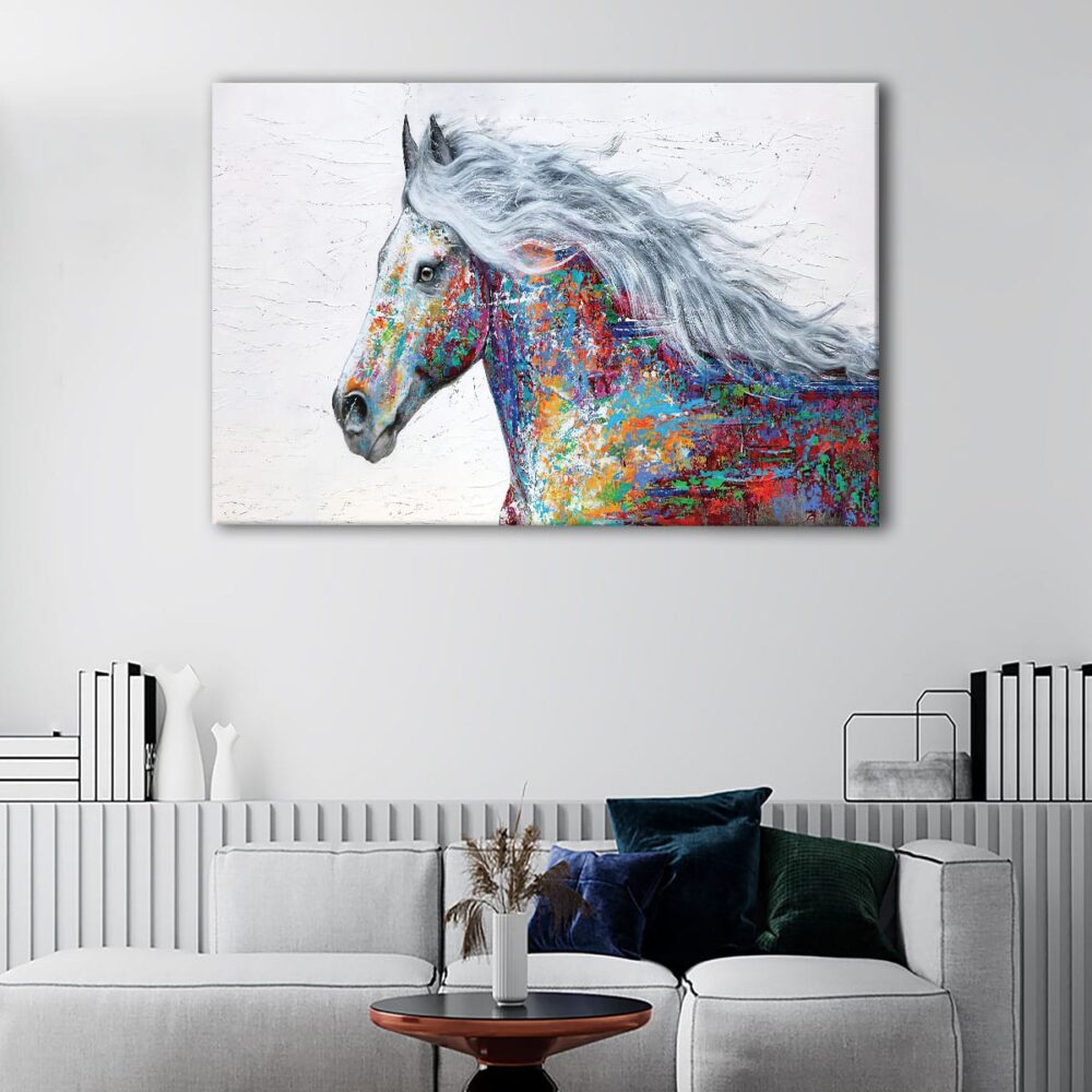 1 panels colorful horse canvas art