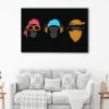 1 panels colorful wise monkeys canvas art