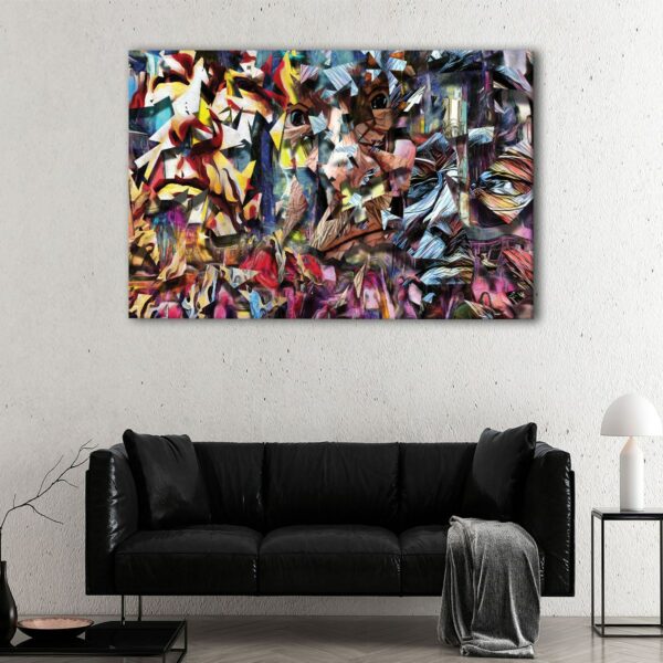 1 panels complex geometric abstract canvas art