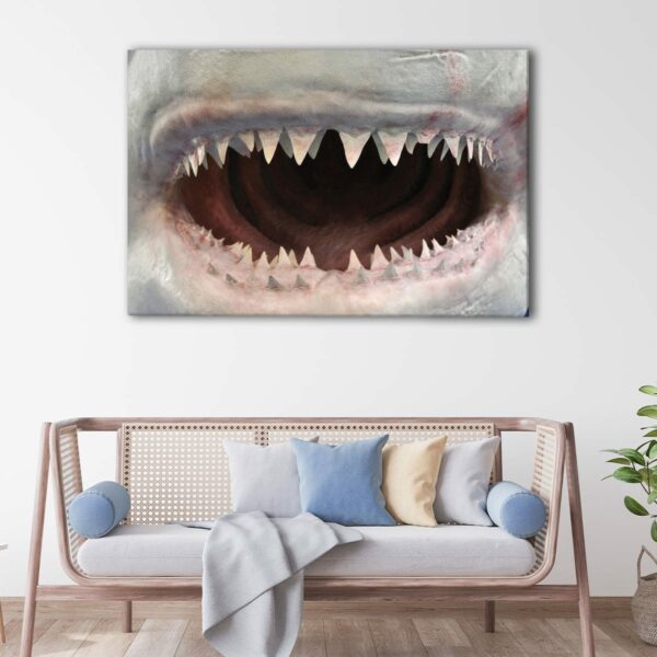 1 panels giant shark mouth canvas art