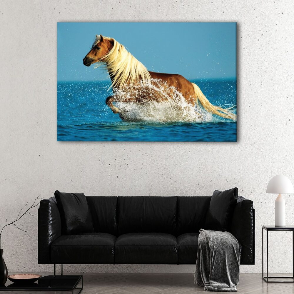 1 panels horse on beach canvas art