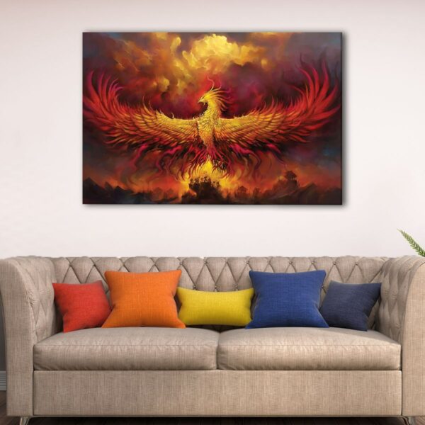 1 panels legendary phoenix canvas art