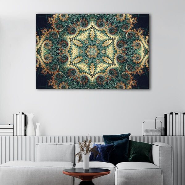 1 panels mandala fractal canvas art