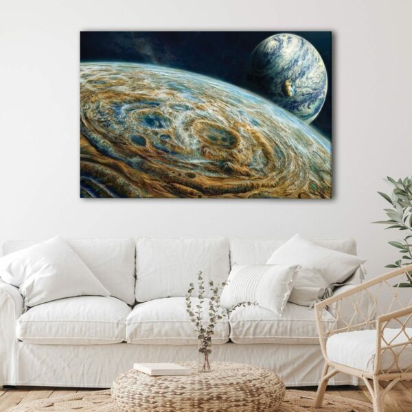 1 panels moon craters canvas art