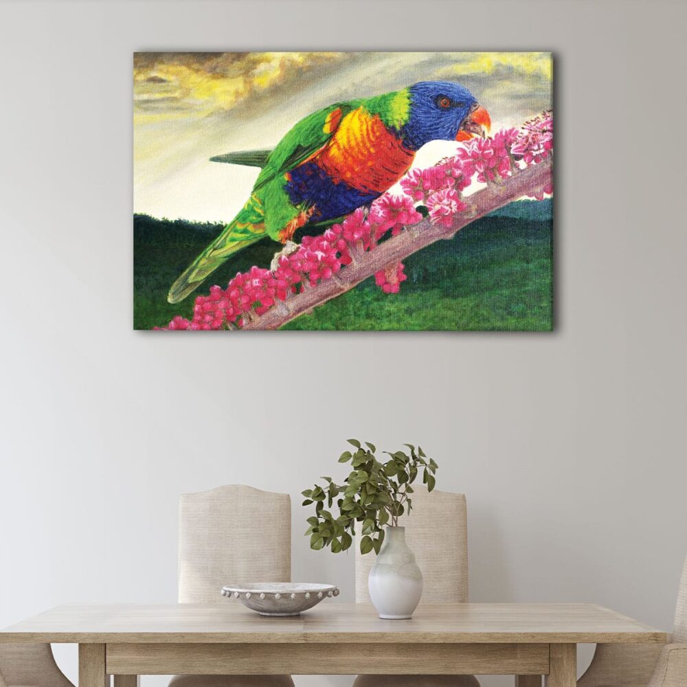 1 panels rainbow parrot canvas art