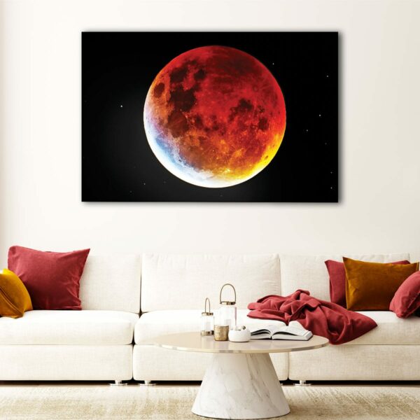 1 panels red moon canvas art