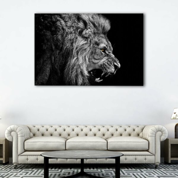 1 panels roaring lion canvas art