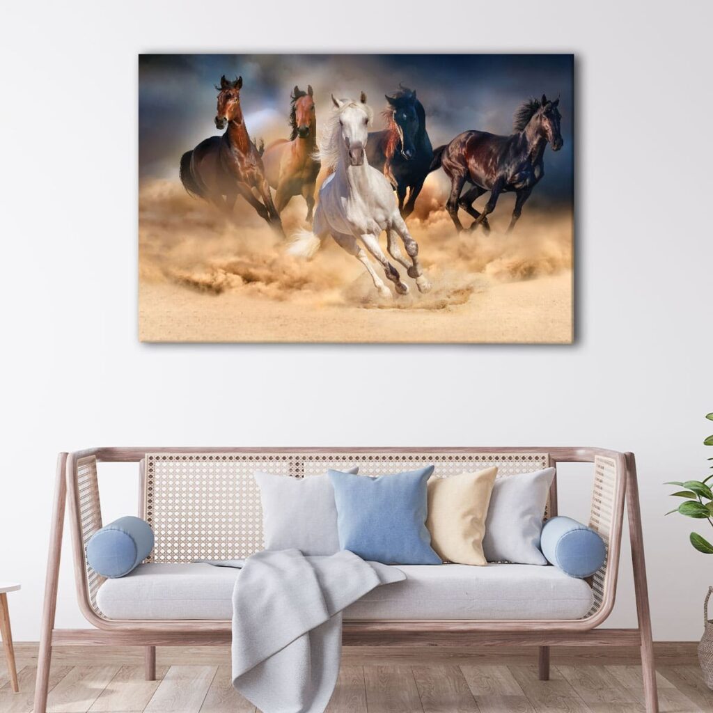 Running Horses Canvas Wall Art | Large Horses Canvas Art