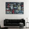 1 panels vintage boombox canvas art