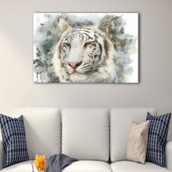 1 panels white tiger canvas art