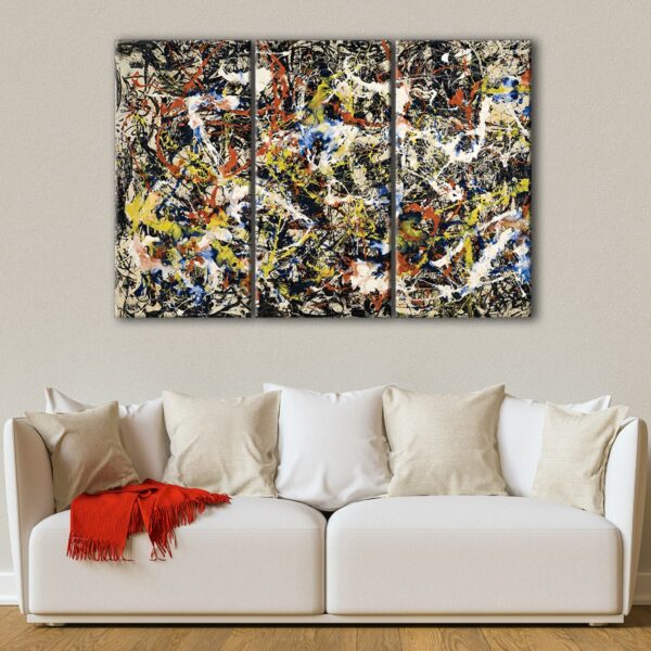 3 panels Convergence abstract canvas art