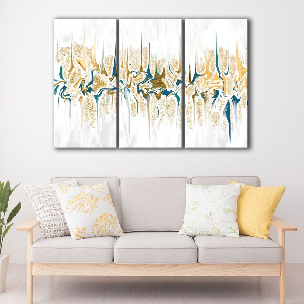 3 panels acrylic abstract canvas art